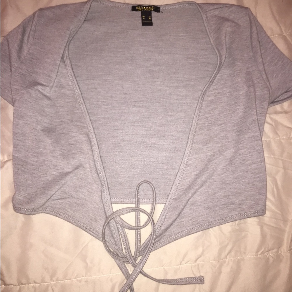 Crossed body crop top